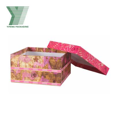 China Recyclable Custom Printing Flower Boxes Low Lid Cardboard Paper Gift Packaging Rigid Box Fancy Mounted Flower Packaging Flat Lid Box for sale