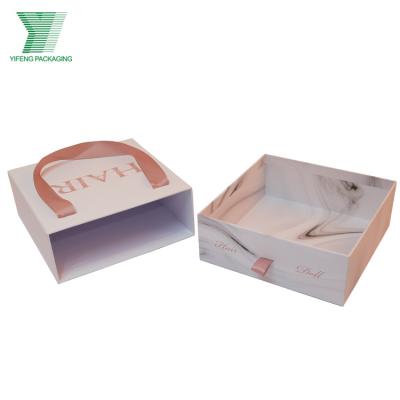 China Wholesale Custom Recyclable Premium Luxury Wig Hair Extension Paper Box Drawer Cardboard Wig Logo New Arrival Packaging Boxes for sale