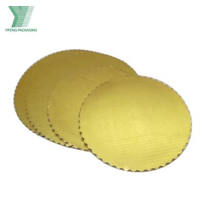 China Round gold cake boards from recyclable paper, wedding cake base, gold cake store for sale