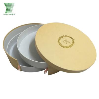 China Yifeng Recyclable Packaging Design Paper Box Custom Handmade Round Logo Printed Macaron Tube Packaging Cylinder Double Layer Paper Gift Box for sale