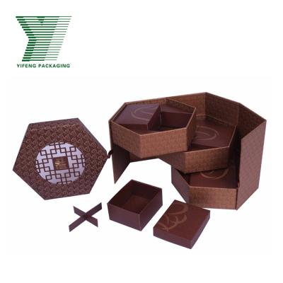 China Recycled Materials Hexagon Box New Design Paper Box Gift Packaging Tea Storage Special Shaped Special Shaped Rigid Cardboard Box for sale