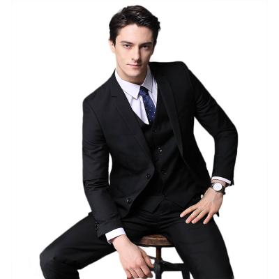 China Anti-wrinkle hot sale single breasted 2 buttons business suits 3 piece gentleman prom suits slim fit men's suit for sale