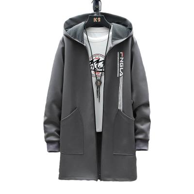 China New Arrival Anti-wrinkle Mens Knitted Zipper Closure Winter Coat Hooded Cardigan Fleece Striped Long Jacket For Men for sale