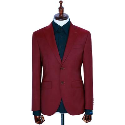 China Custom Made Custom Made Anti-Shrink Fabric Red Suit For Men Wedding High Quality Dress Suits For Men for sale