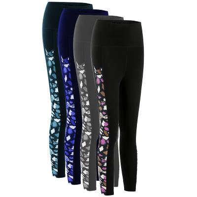 China Breathable Spandex Polyester Yoga Gym Gaiters Women Sports Leggings Comfortable Printing Pants for sale