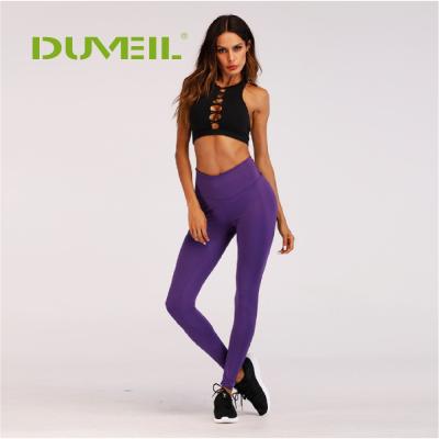 China New Product Purple Ladies Fitness Clothing Tights Gaiters Custom Woman Yoga Tight Pants Anti-Static for sale