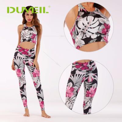 China wholesale custom hot sale Anti-wrinkle girls wearing yoga suits sports bra and gaiters gym suit women for sale