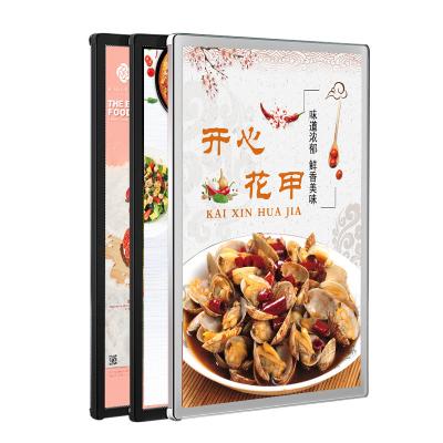 China Indoor Ultra Slim A1 A2 A3 A4 Led Restaurant Menu Display Light Box Aluminum Frame Glass Panel Led Light Boxes For Advertising Poster for sale