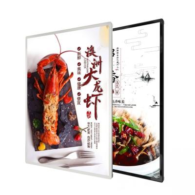 China Indoor LED Slim Light Box For Poster Display Restaurant Cinema Advertising Marketing Glass Menu Board Led Light Box for sale