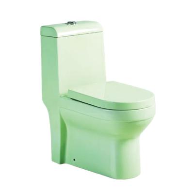 China New Style Green Color Double-Flow Ceramic One-Piece Washdown Toilet Modern Toilet for sale