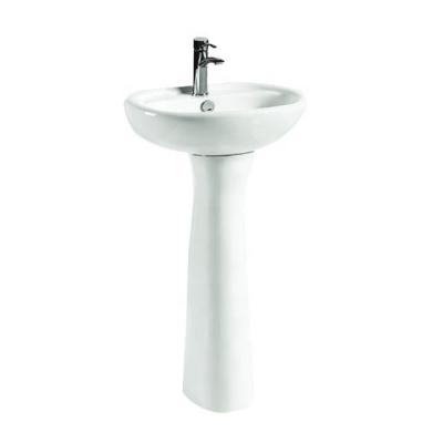 China Modern simple ceramic oval bathroom sink decor pedestal sink hole factory production sanitary ware with low price for sale