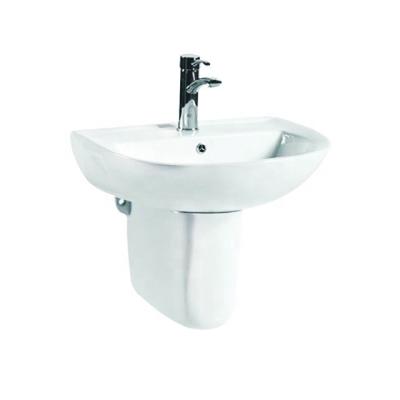 China Modern Half Pedestal Bathroom Ceramic Wall-Hung Wash Basin for sale