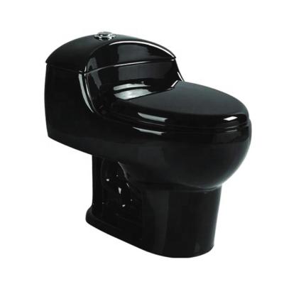 China New Design Double-Flow And Cheap Black One Piece Toilet For Home Or Hotel Bathroom for sale