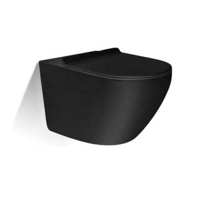 China New Double-flow Design Of Modern Matte Black European Round Toilet Drape UF White Cover for sale