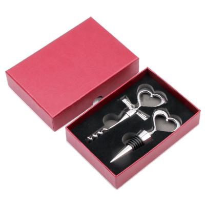 China Popular Sales 2pcs Stocked Wine Opener And Wine Stopper Set As Wedding Gifts for sale