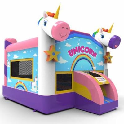 China Cute Fun 13ft Unicorn Inflatables Castle Bouncy Jumping Bouncer for sale