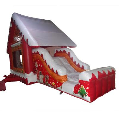 China Christmas PVC Inflatable Slide Bouncer Commercial Trampoline Jumping Castles Slide Inflatable Jumping Castle For Kid for sale