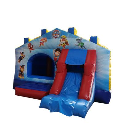 China Who respects the environment; Commercial Cartoon TV Character Dog Safe Bounce Castles Outdoor Jumping Inflatable Slides Bouncer Castle Slide For Kids for sale