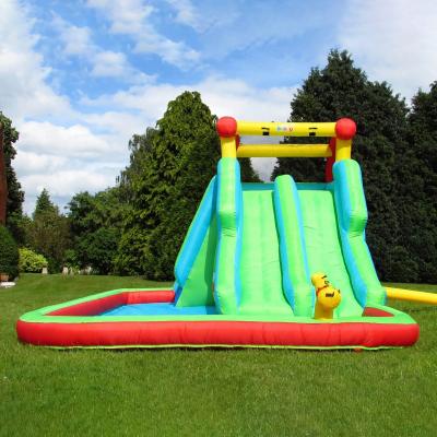 China Hot Sale Outdoor Bouncy Jumping Inflatable Water Slides Playground Water Pool Double Slides Bouncer Water Slide With Connon for sale