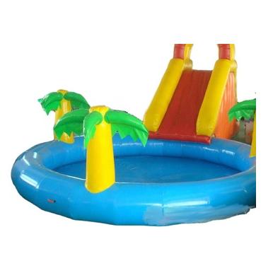 China Amusement Park Kids Portable Inflatable Forest Jungle Animal Slide Inflatable Pool Water Pool PVC Inflatable Pool Slide for sale