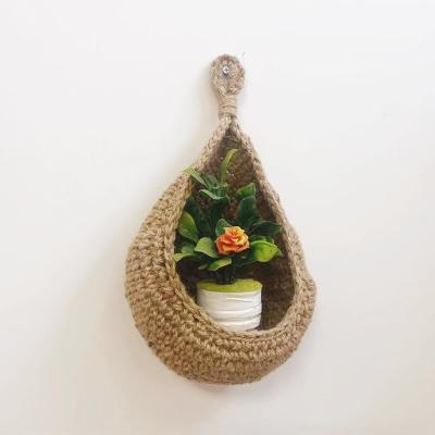 China Wall Hanging Baskets Jute Fruit Hanging Planters Basket for sale