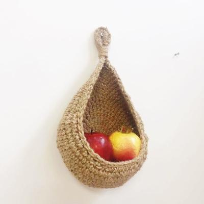 China Baskets Organizer Storage Woven Jute Basket Hanging Wall Hanging for sale