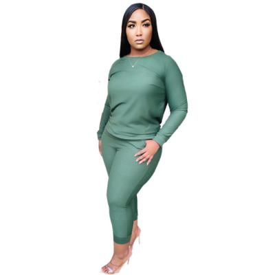 China Plus Size Women's Solid Color Round Neck Thickened Knitted Casual Suit Bottoming Shirt for sale