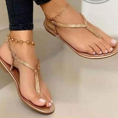 China 2022 Summer Hot Selling Women's Quick-drying Sandals New Large Size Flat Bottom Round Head Flat Bottom Clip Toe for sale