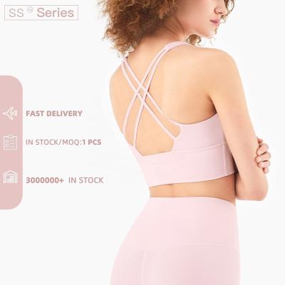 China Breathable Yoga Bra Removable Backless Buttery Padded Soft Running Girl Sports Tops Good Quality for sale