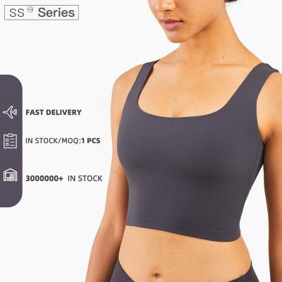 China Hot Selling Sexy Women's Breathable Yoga Bra Solid Color Padded Sports Bra Fitness Workout Yoga Tank Top for sale