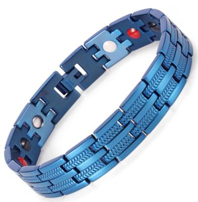 China FASHIONABLE cheap high quality titanium magnetic fashion color lue energy health bracelet men for sale