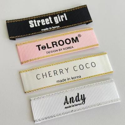 China Washable Custom Woven Label Printed Washed Cloth Size Label Custom Clothing Collar Label for sale