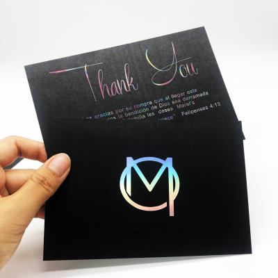 China Custom Black Europe Paper Thank You Card Greeting Card Paper High Quality Printing for sale