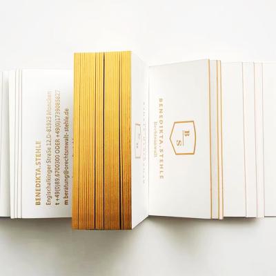 China Environmental Friendly Luxury Custom Printing Gold Foil Embossed 600gsm Cotton Paper Cardboard Name Business Card for sale