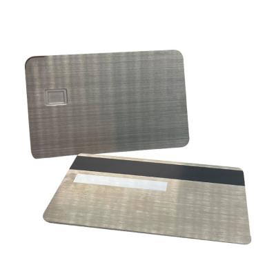 China Europe Free Sample Credit Card Size 4442 Chip Silver Gold Metal Credit Card With Magnetic Stripe And Hico Signature for sale