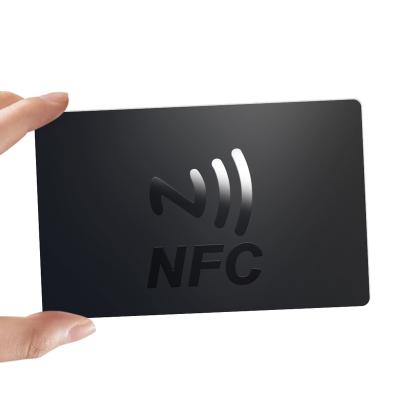 China Full Logo Media Card Nfc Business Card Full Logo Nfc Matte Black UV Waterproof/Waterproof Finish RFID Social PVC Smart Card for sale