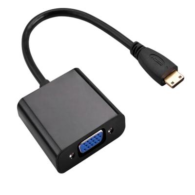 China 1080P multimedia male to female mini hdmi to vga converter adapter cable for computer media player with chip for sale