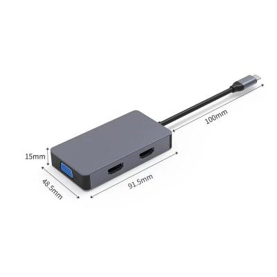 China Aluminum Type C 7 in 1 Charging Docking Station 5Gbps with SSD VGA Rj45 Hd-MI Port Usb C Hub Adapter for Laptop HDSP for sale