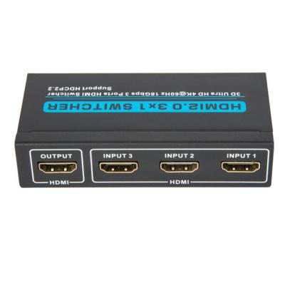 China Hdmi 3x1 Switch 3 Input 1 Output Deep Color And 3d Features 3 Ports Hdmi Switch 3x1 With IR Remote Control for sale