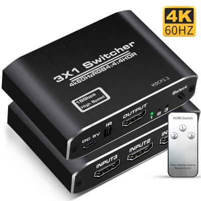 China Hdmi 3x1 Switch HDMI2.0 switch HDMI three in one switch 3 cut one 4K60HZ4; 4; 4 RGB for sale