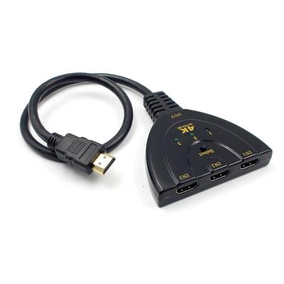 China PVC 3x1 Auto Switch 3 in 1 HDMI 4K *2K 1080P 3D Pigtail Switch Spliter Cable Support for sale