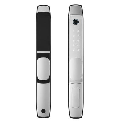 China Aluminum alloy door handle hardware penal smart outdoor key password electronic fingerprint lock for sale