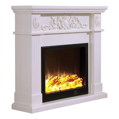 China Hotel Modern Artificial White Decorative Fireplace Decor Fireplace Electric Flame LED Fireplace Surround Mantel for sale