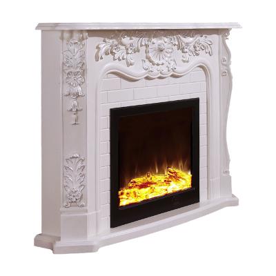 China Indoor Hotel Decor Resin Carving Antique Brick Fireplace Mantel Shelf Heating Fireplace Wood Scandinavian Electric Cabinet for sale