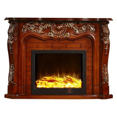 China Hotel Fireplace Indoor Decorative Resin Carving Decorative Antique Brick Fireplace Mantel Shelf Heating Electric Fireplace Wood Core for sale