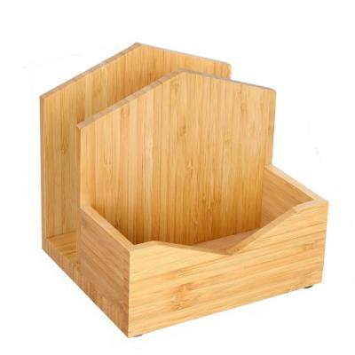 China Viable Natural Bamboo Tissue Paper Storage Box Wooden Bamboo Towel Holder For Kitchen Bathroom for sale