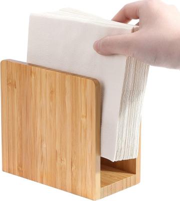 China Viable Wholesale Promotional Gift Custom Printed Eco-friendly Rectangular Bamboo Tissue Box Napkin Holder Toothpick Holder for sale