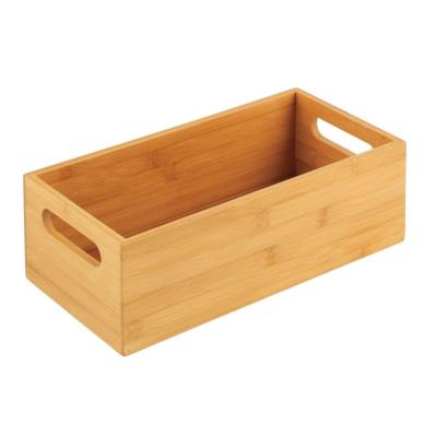 China Sustainable Decorative Bamboo Bowl With Handle Woven Bamboo Storage Box Bamboo Box for sale