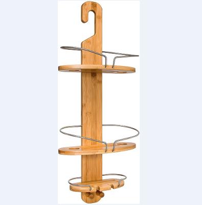 China Modern Bathroom Bamboo Shower Caddy, Hanging Shower Holder Organizer, Shower Holder for Shampoo and Soap for sale