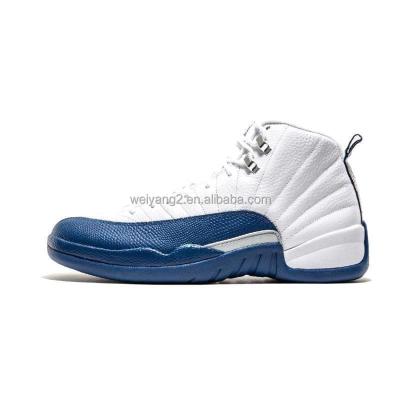 China Newest rubber wholesale brand top sports shoes influenza 12 game reverse service indigo hot sale basketball shoes aj12 trainers for sale